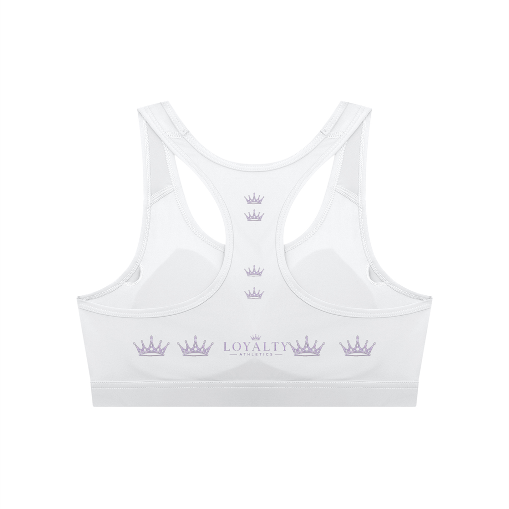 Loyalty athletics (purple wording) Women's Cropped Sports Bra