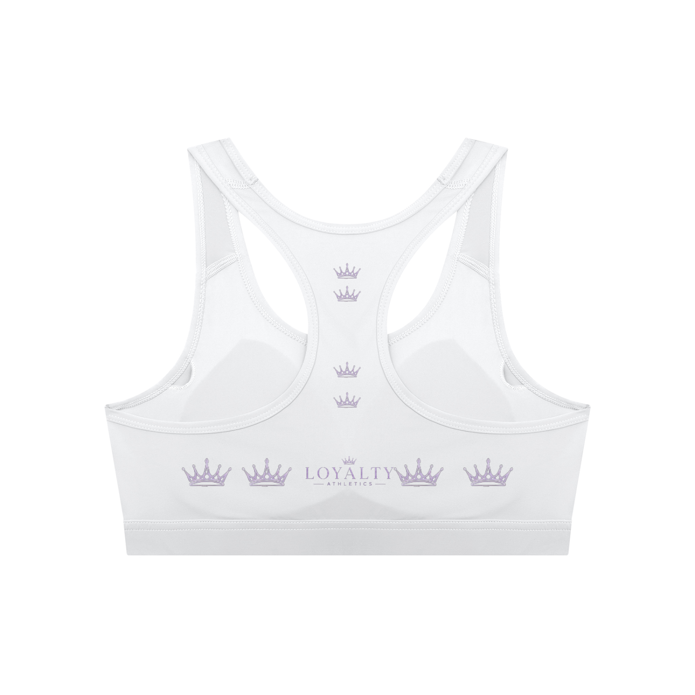 Loyalty athletics (purple wording) Women's Cropped Sports Bra