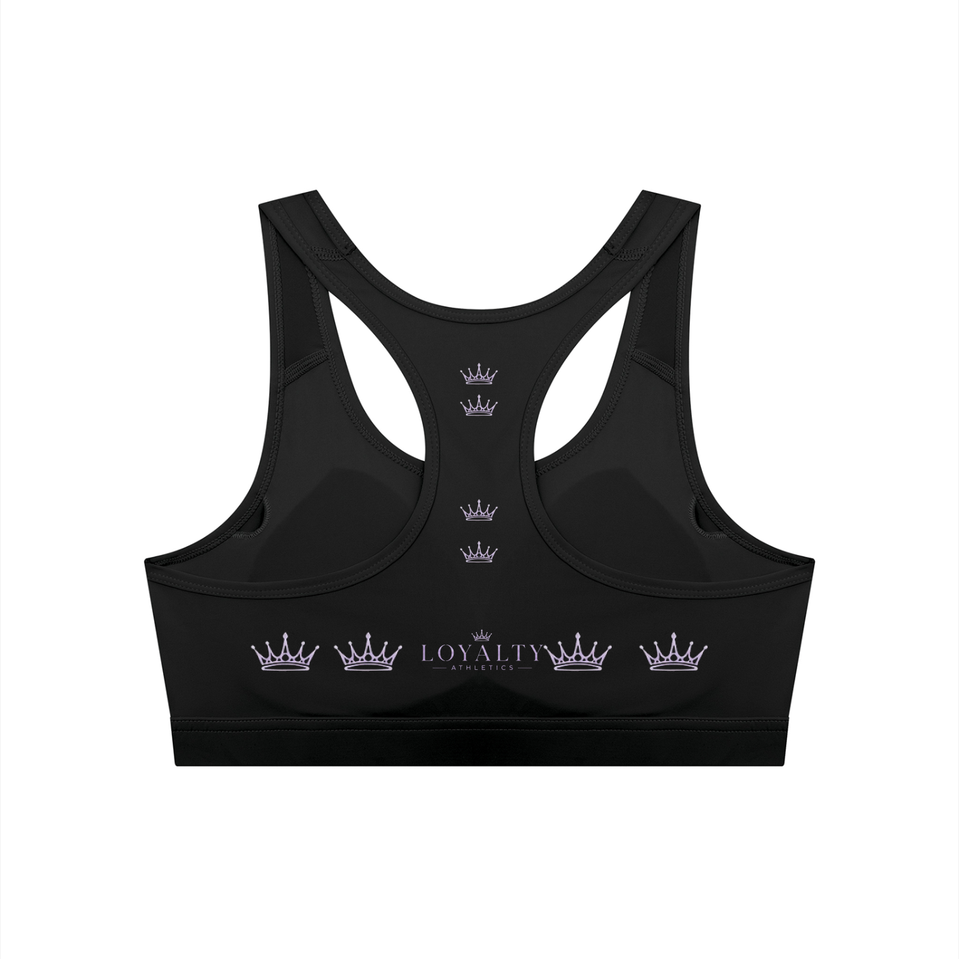 Loyalty athletics (purple wording) Women's Cropped Sports Bra