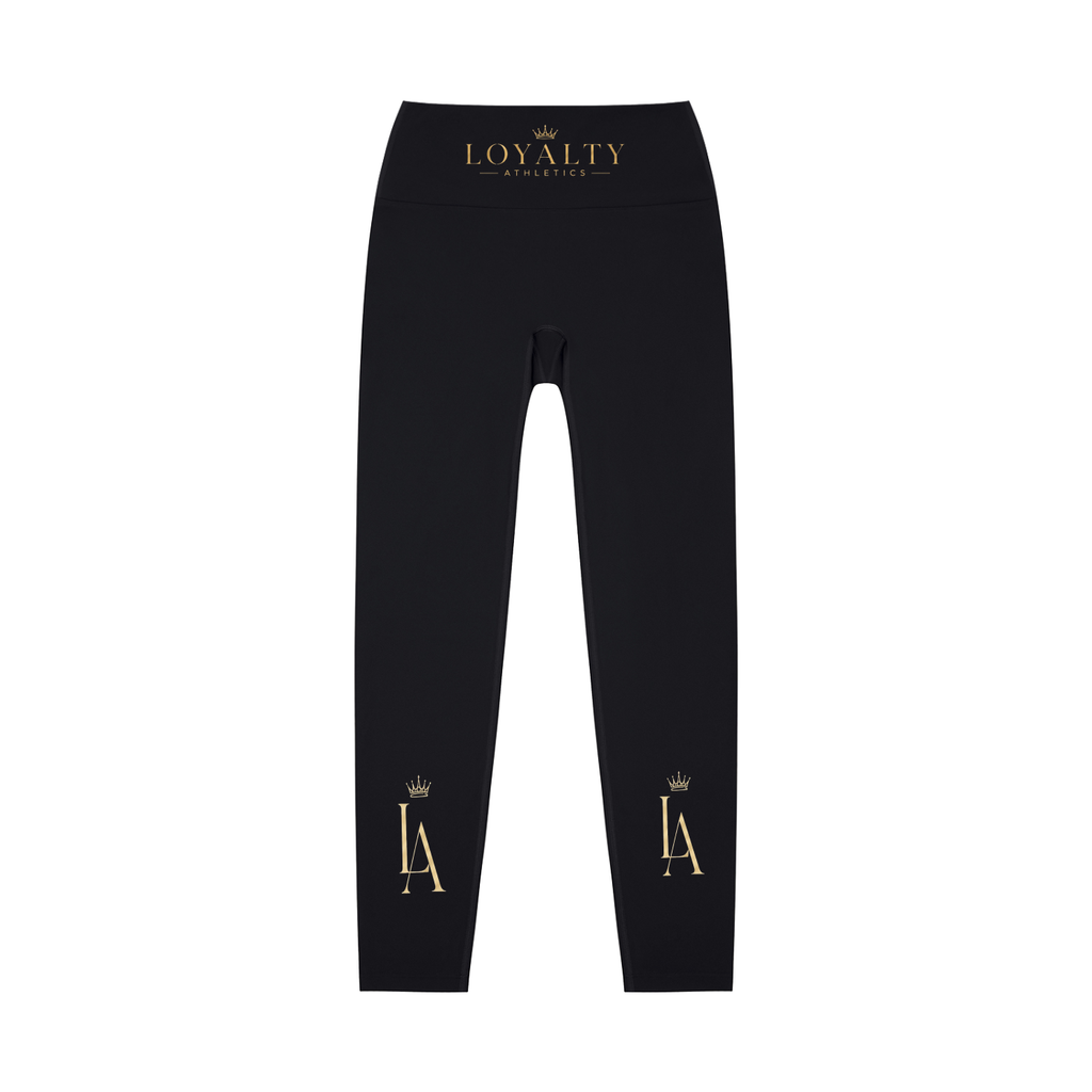 Loyalty athletics (gold wording)High-Waisted Yoga Leggings