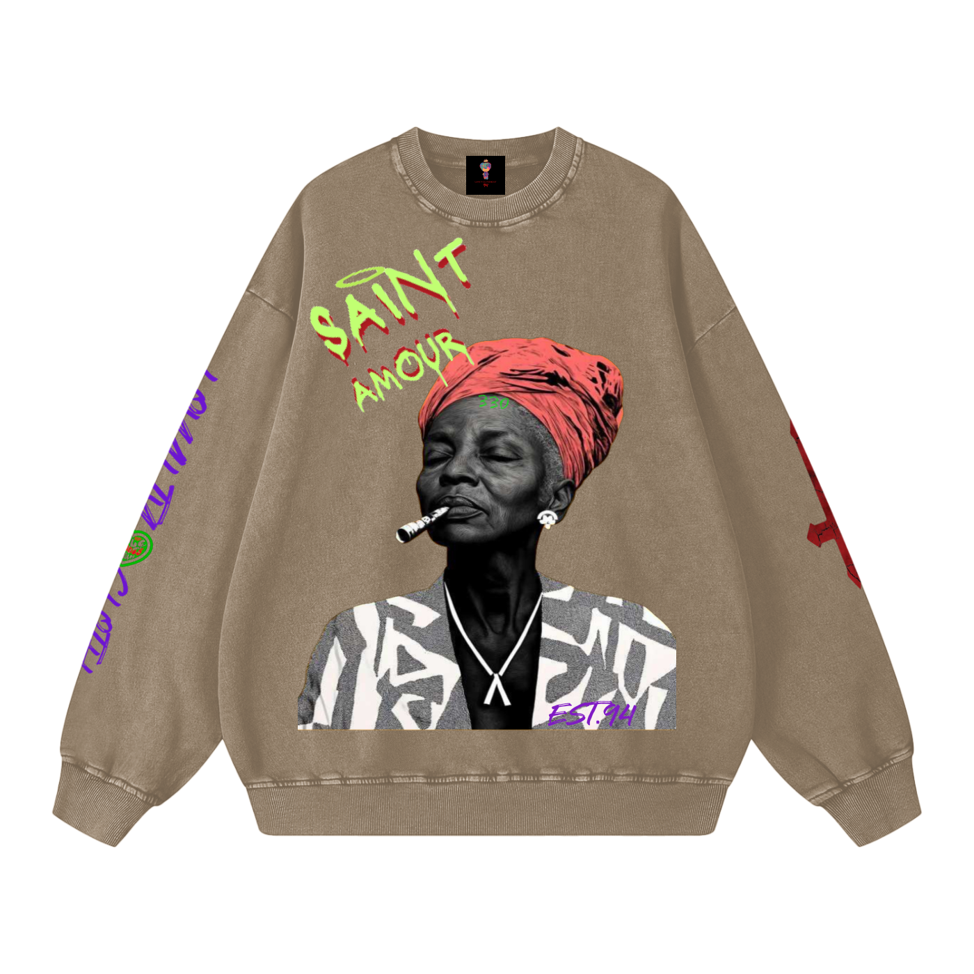 Grams Love Snow Washed Oversized Sweatshirt