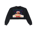Kiss me Monroe (Womens) Snow Washed Raw Edge Cropped Sweatshirt
