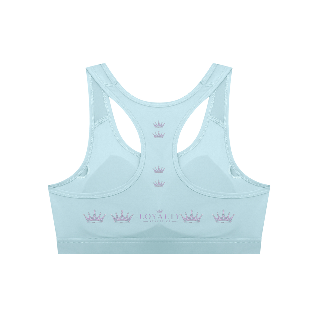 Loyalty athletics (purple wording) Women's Cropped Sports Bra
