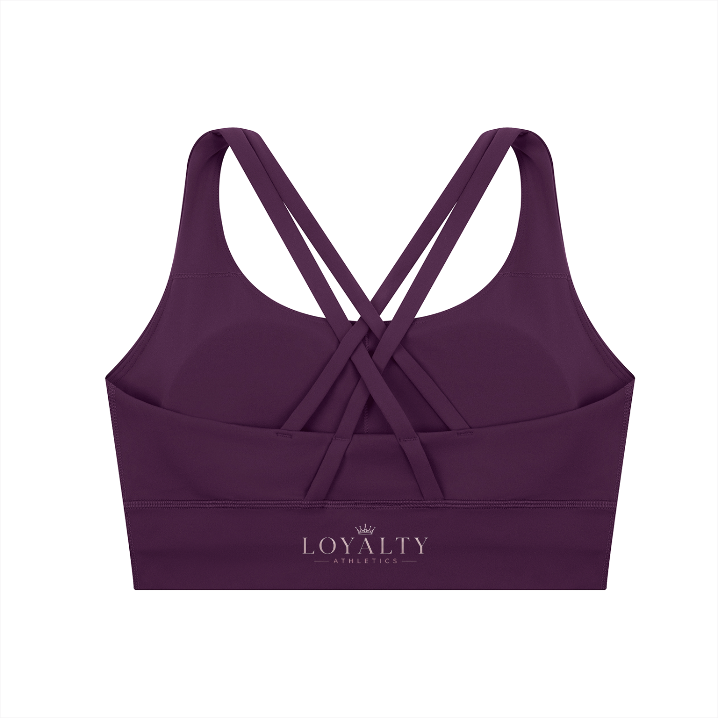 Loyalty Athletics (Purple wording)-Cross Sports Bra
