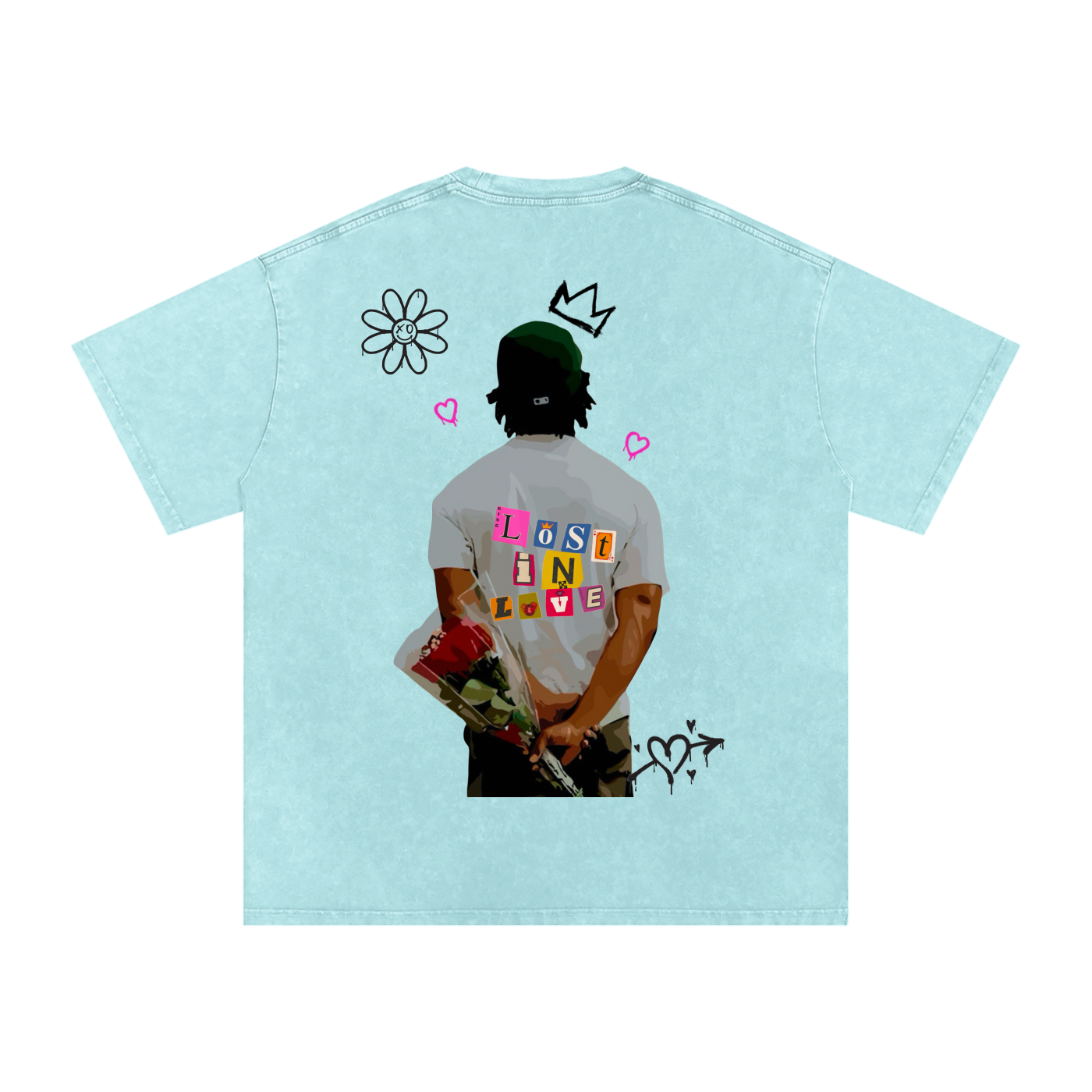 Lost n love Acid Wash Oversize T-Shirt