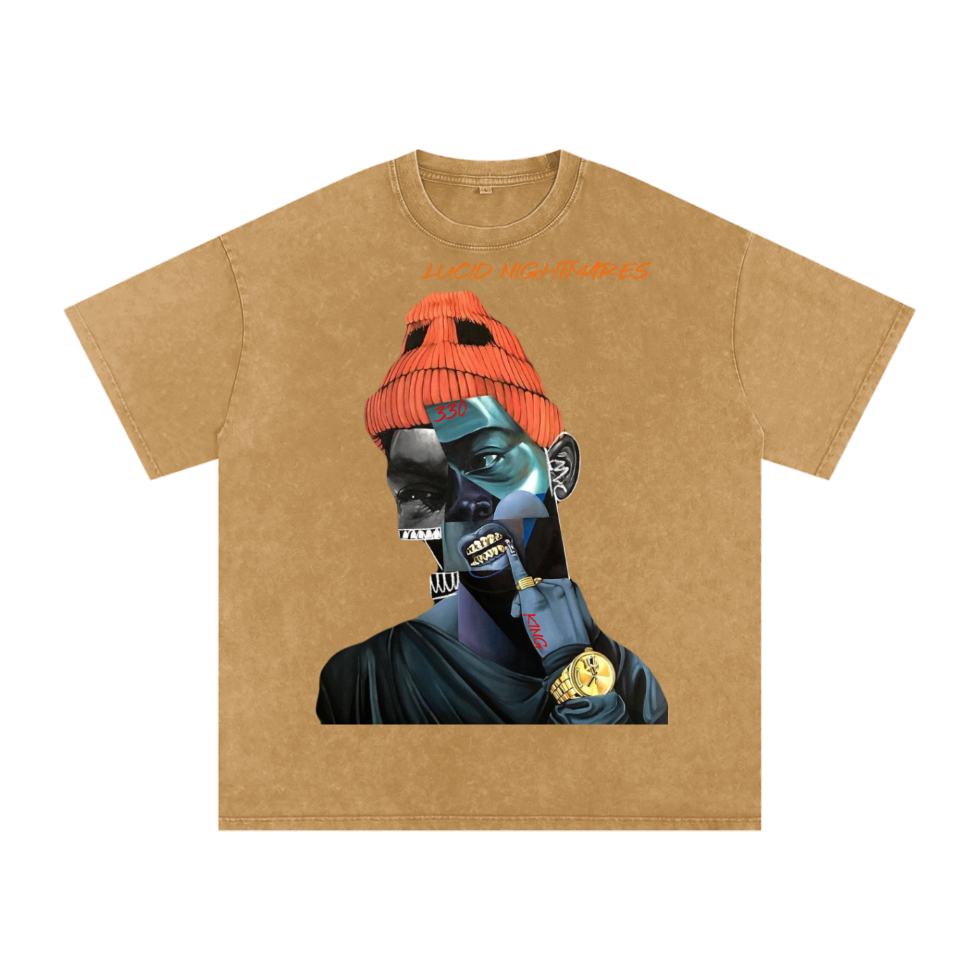 LUCID NIGHTMARES 3 Acid Wash Oversize T-Shirt