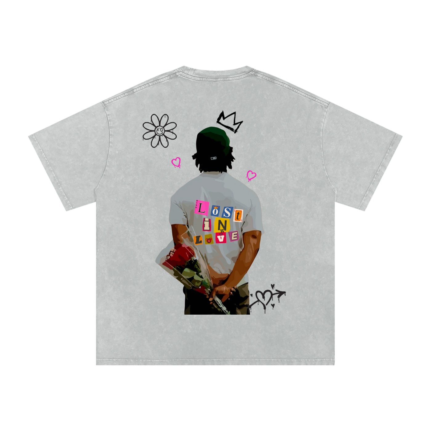 Lost n love Acid Wash Oversize T-Shirt