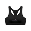 Loyalty athletics (purple wording) Women's Cropped Sports Bra