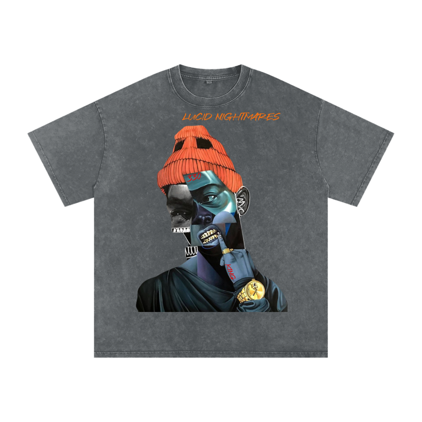 LUCID NIGHTMARES 3 Acid Wash Oversize T-Shirt