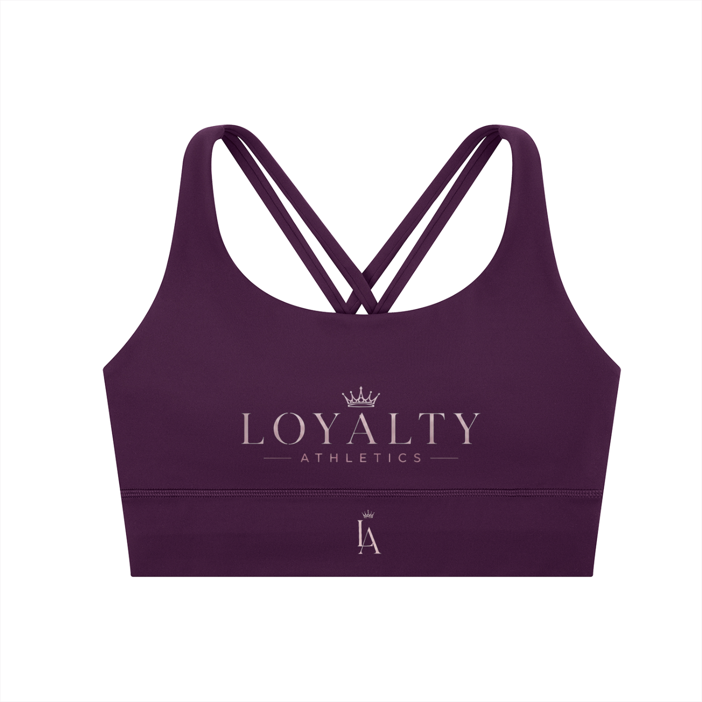 Loyalty Athletics (Purple wording)-Cross Sports Bra