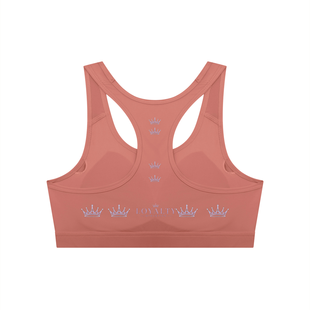 Loyalty athletics (purple wording) Women's Cropped Sports Bra