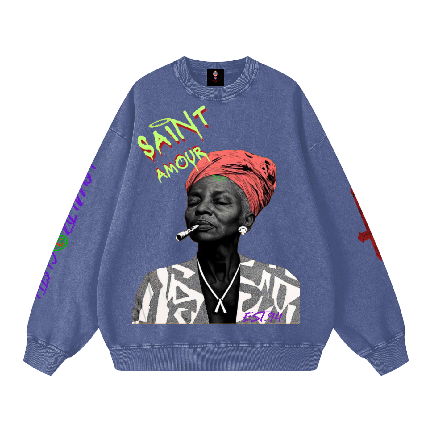 Grams Love Snow Washed Oversized Sweatshirt