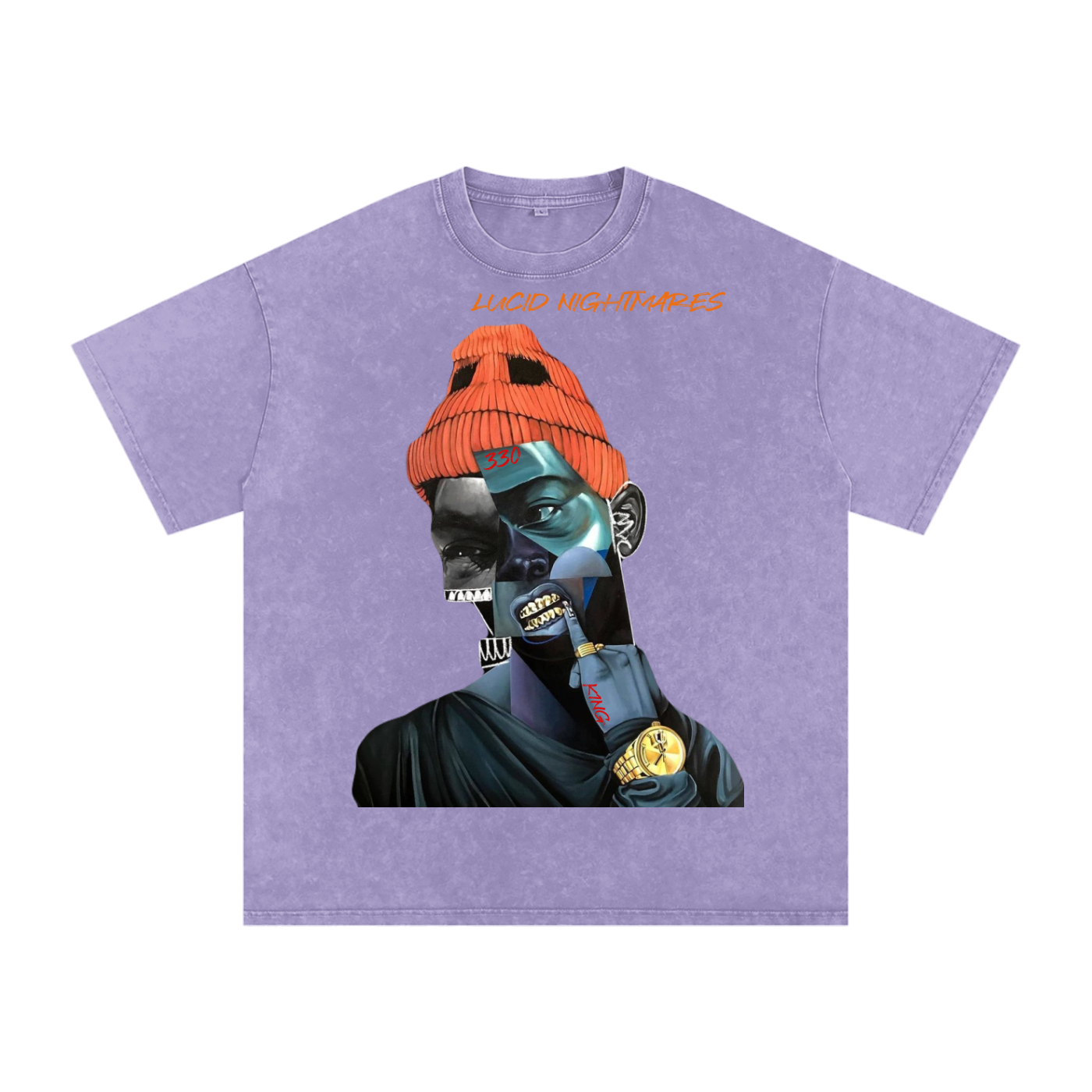 LUCID NIGHTMARES 3 Acid Wash Oversize T-Shirt