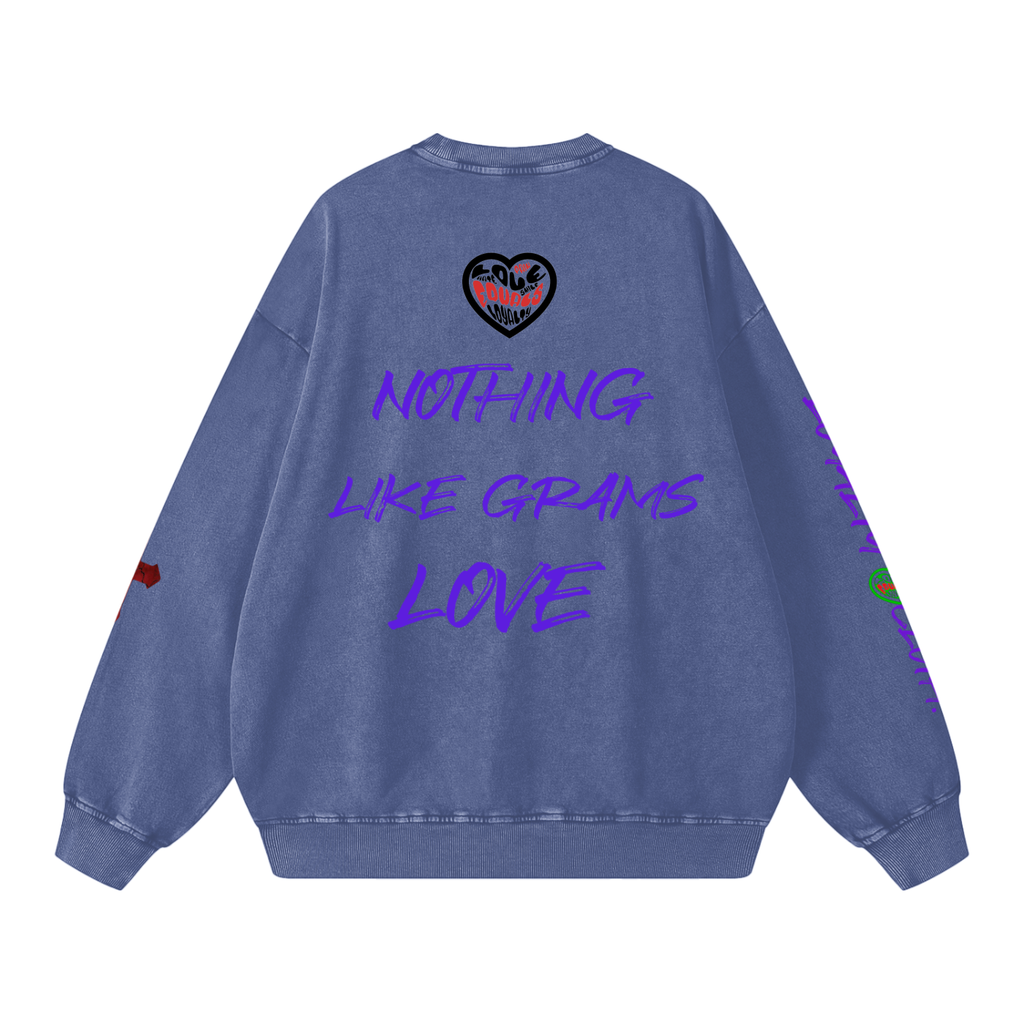 Grams Love Snow Washed Oversized Sweatshirt