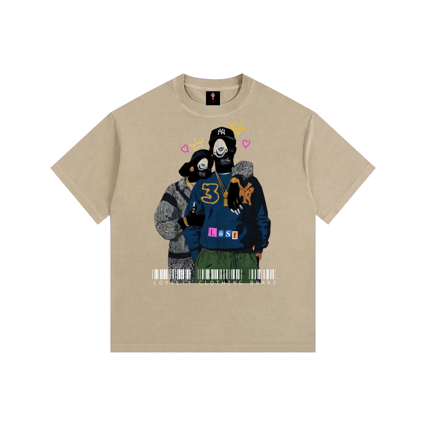 Lucid n love 2 Vintage Washed Oversized Cotton T-Shirt