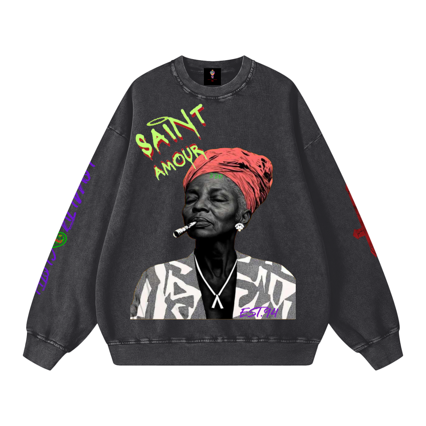 Grams Love Snow Washed Oversized Sweatshirt