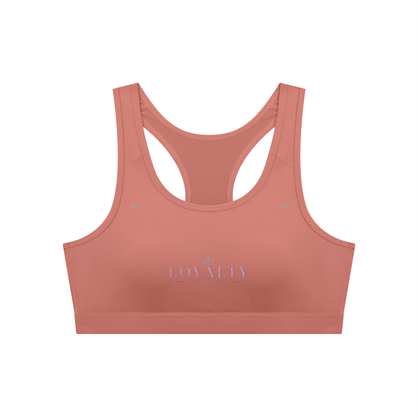 Loyalty athletics (purple wording) Women's Cropped Sports Bra