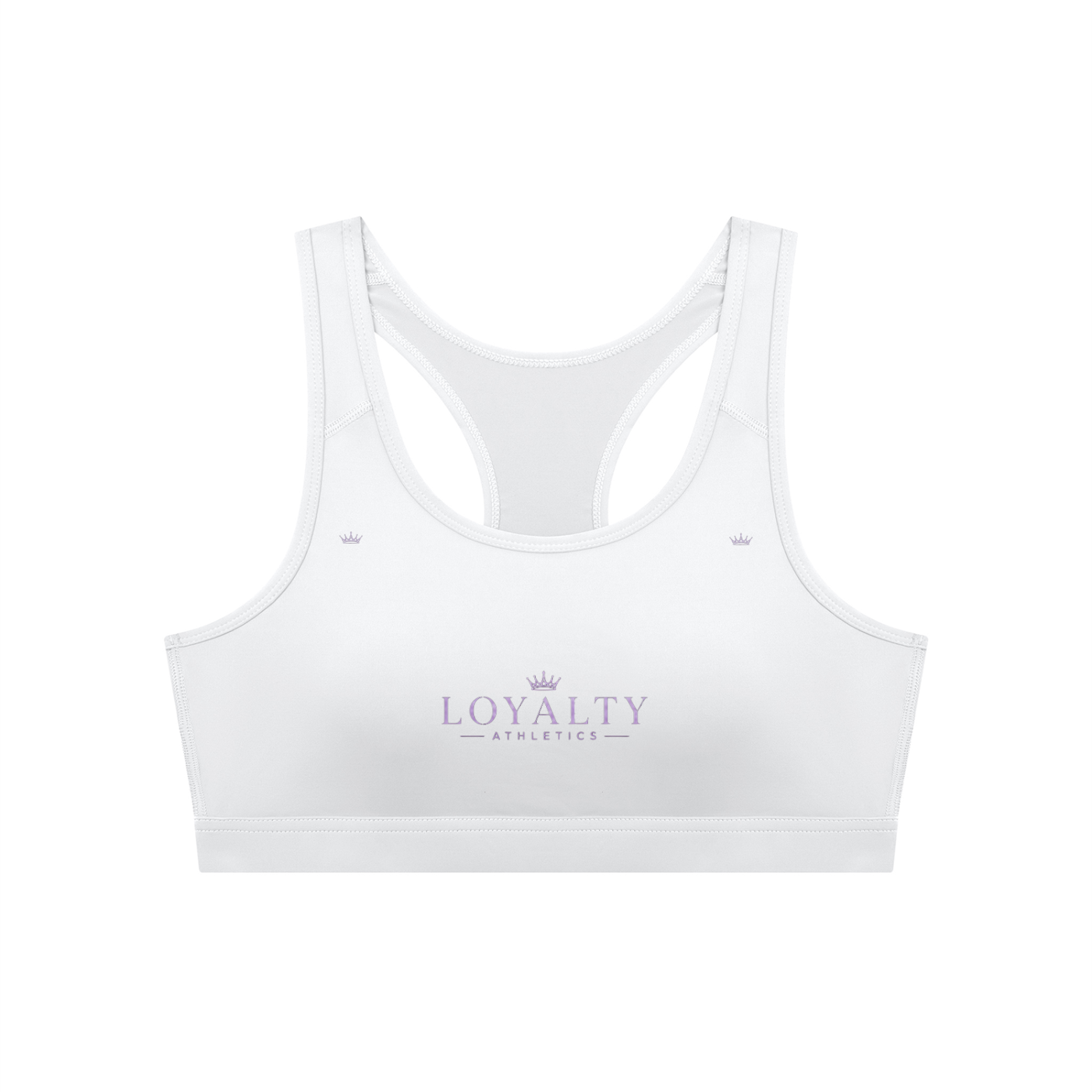Loyalty athletics (purple wording) Women's Cropped Sports Bra