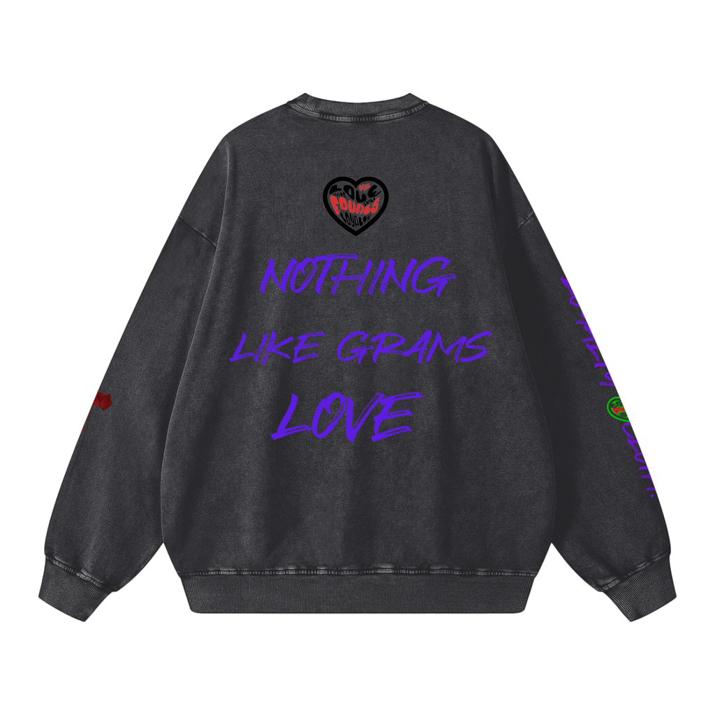 Grams Love Snow Washed Oversized Sweatshirt