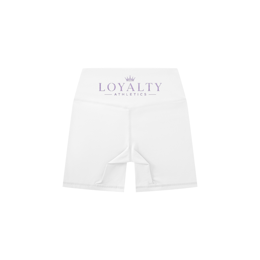 Loyalty athletics (purple wording) Women's High-Waisted Biker Shorts
