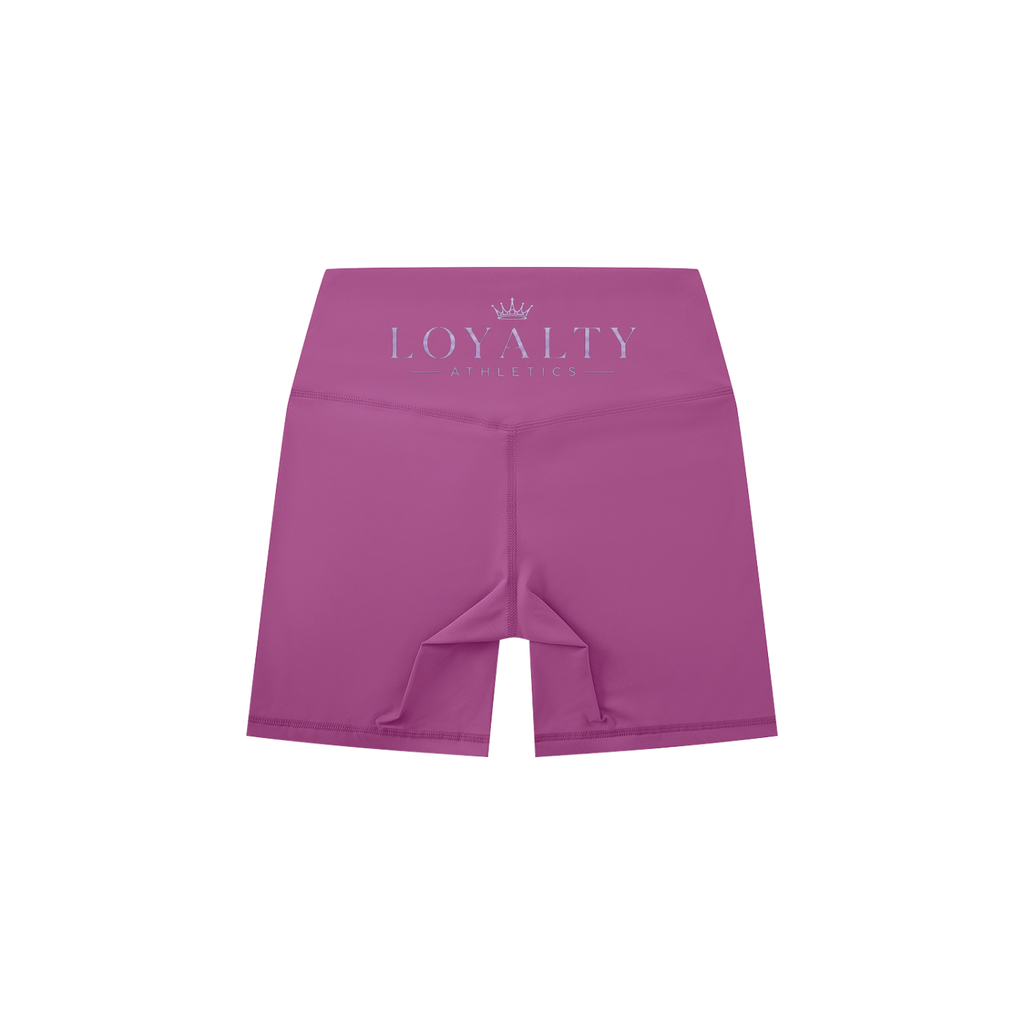 Loyalty athletics (purple wording) Women's High-Waisted Biker Shorts