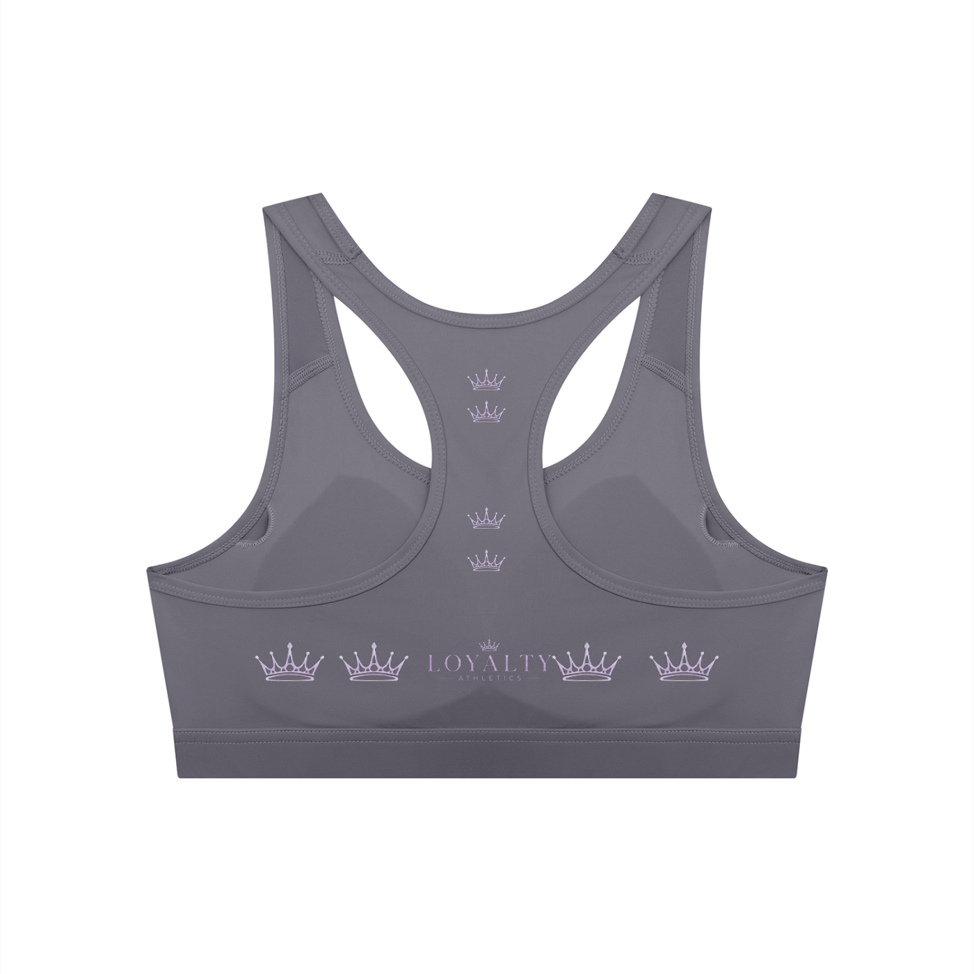 Loyalty athletics (purple wording) Women's Cropped Sports Bra