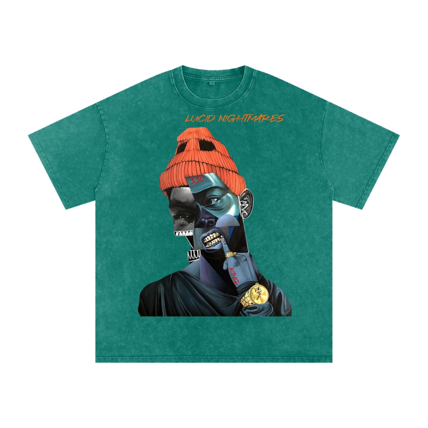 LUCID NIGHTMARES 3 Acid Wash Oversize T-Shirt