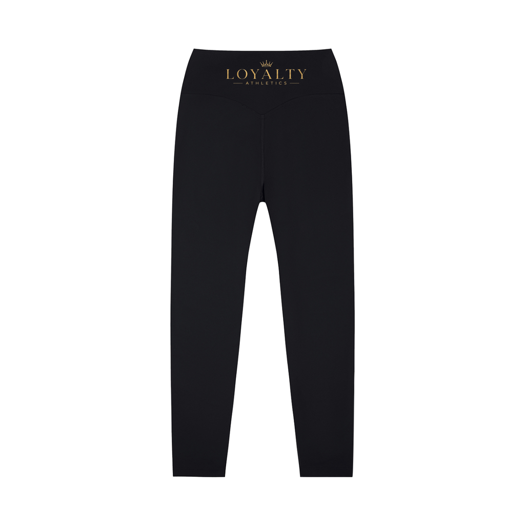 Loyalty athletics (gold wording)High-Waisted Yoga Leggings