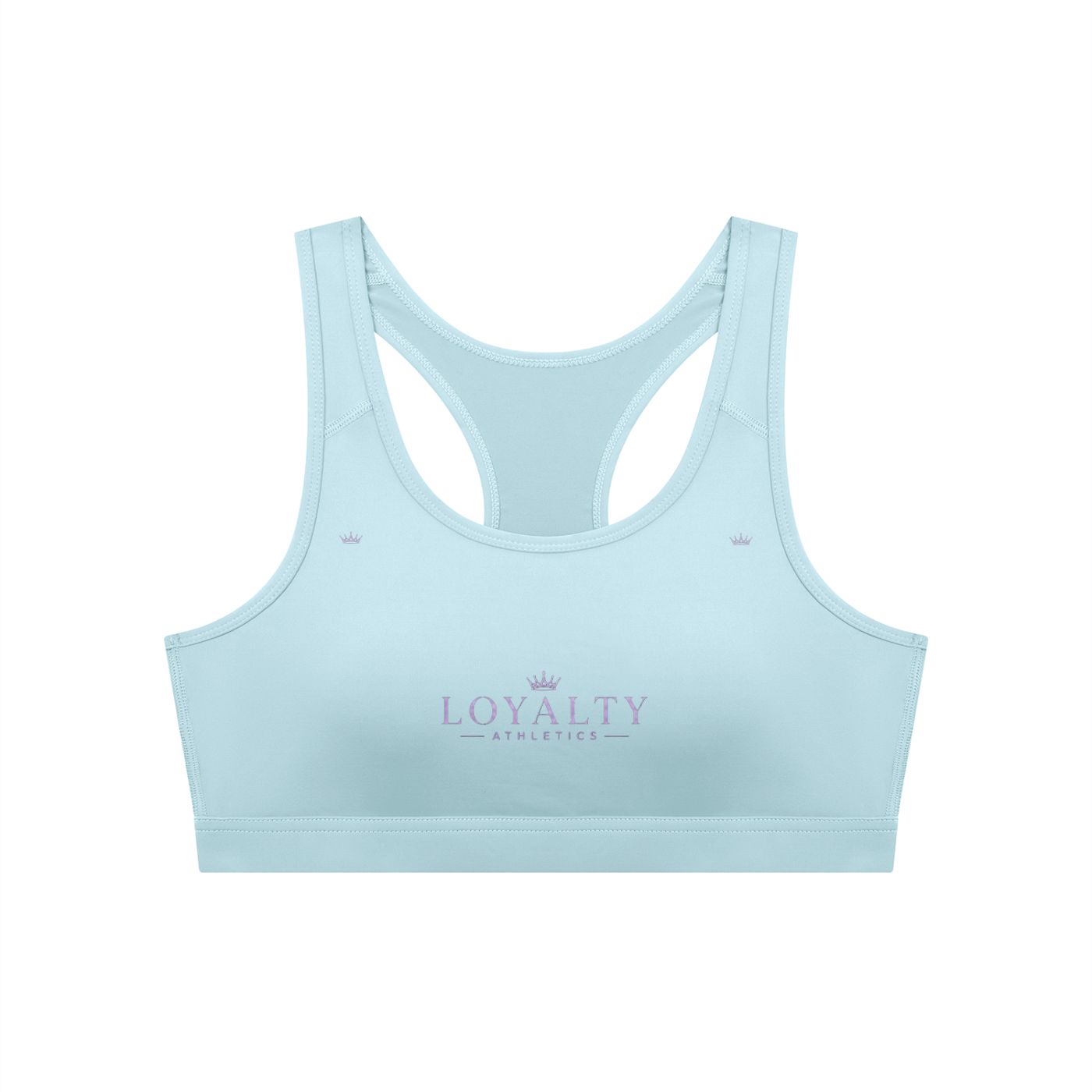 Loyalty athletics (purple wording) Women's Cropped Sports Bra