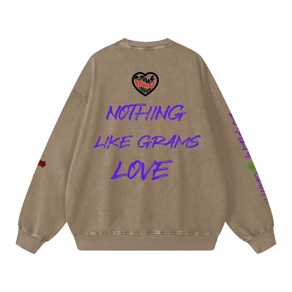 Grams Love Snow Washed Oversized Sweatshirt