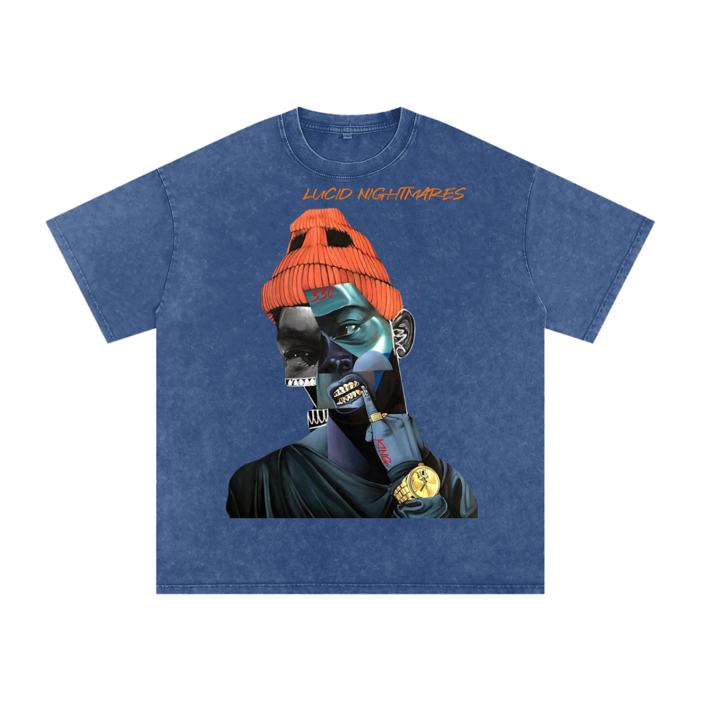 LUCID NIGHTMARES 3 Acid Wash Oversize T-Shirt