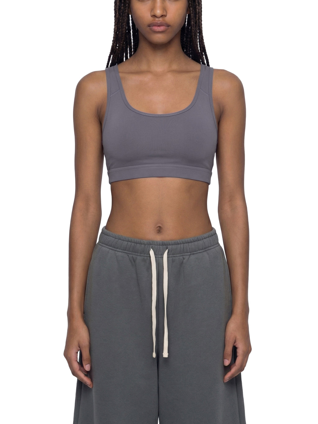 Loyalty athletics (purple wording) Women's Cropped Sports Bra