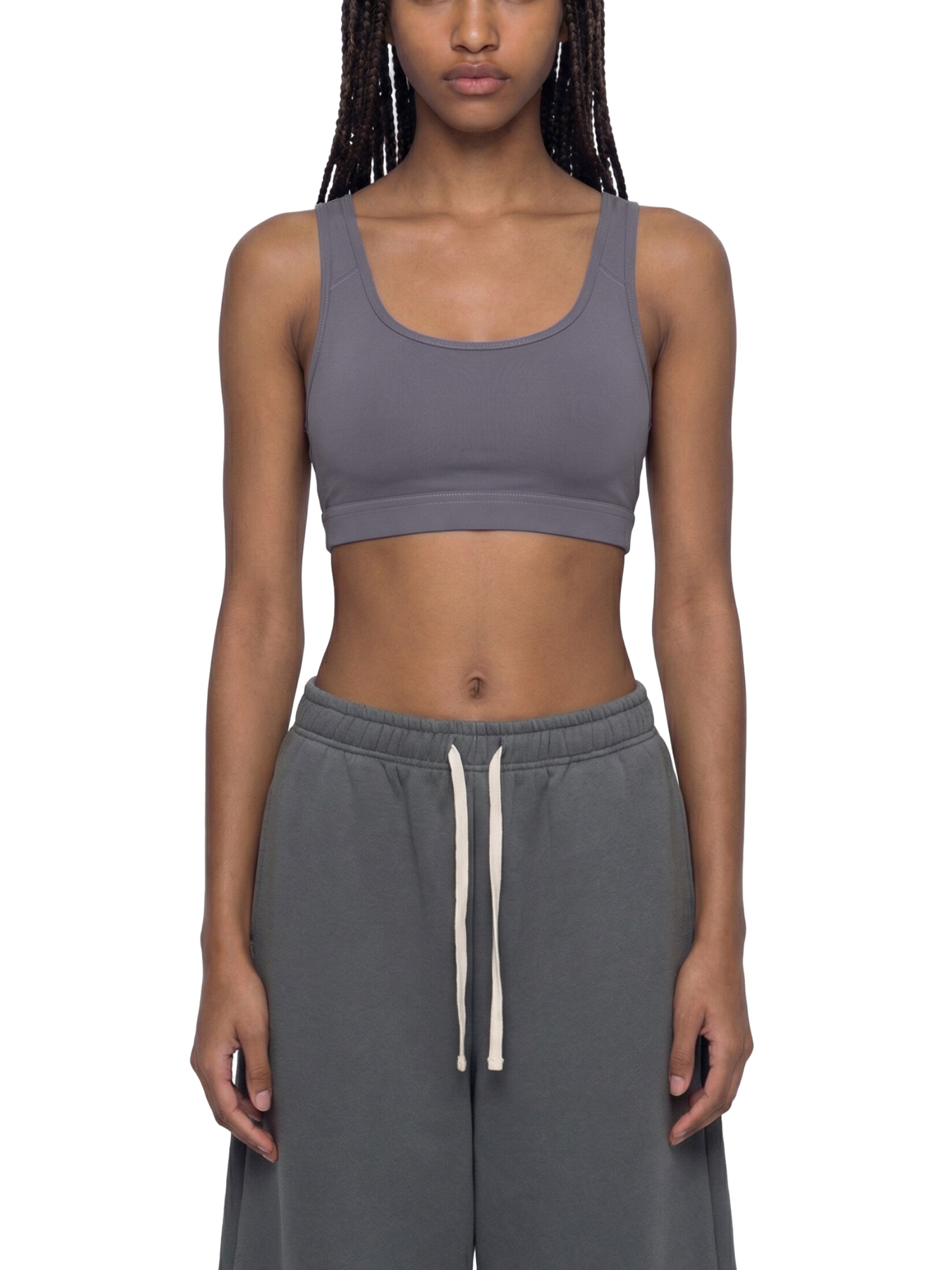 Loyalty athletics (purple wording) Women's Cropped Sports Bra